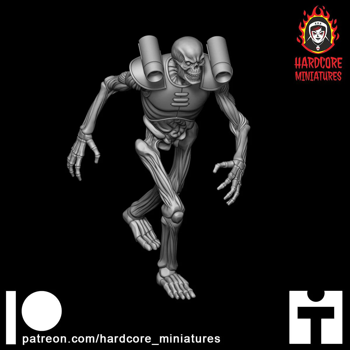 Hell Skeleton Walking 32mm dnd miniature video game The REVENANT