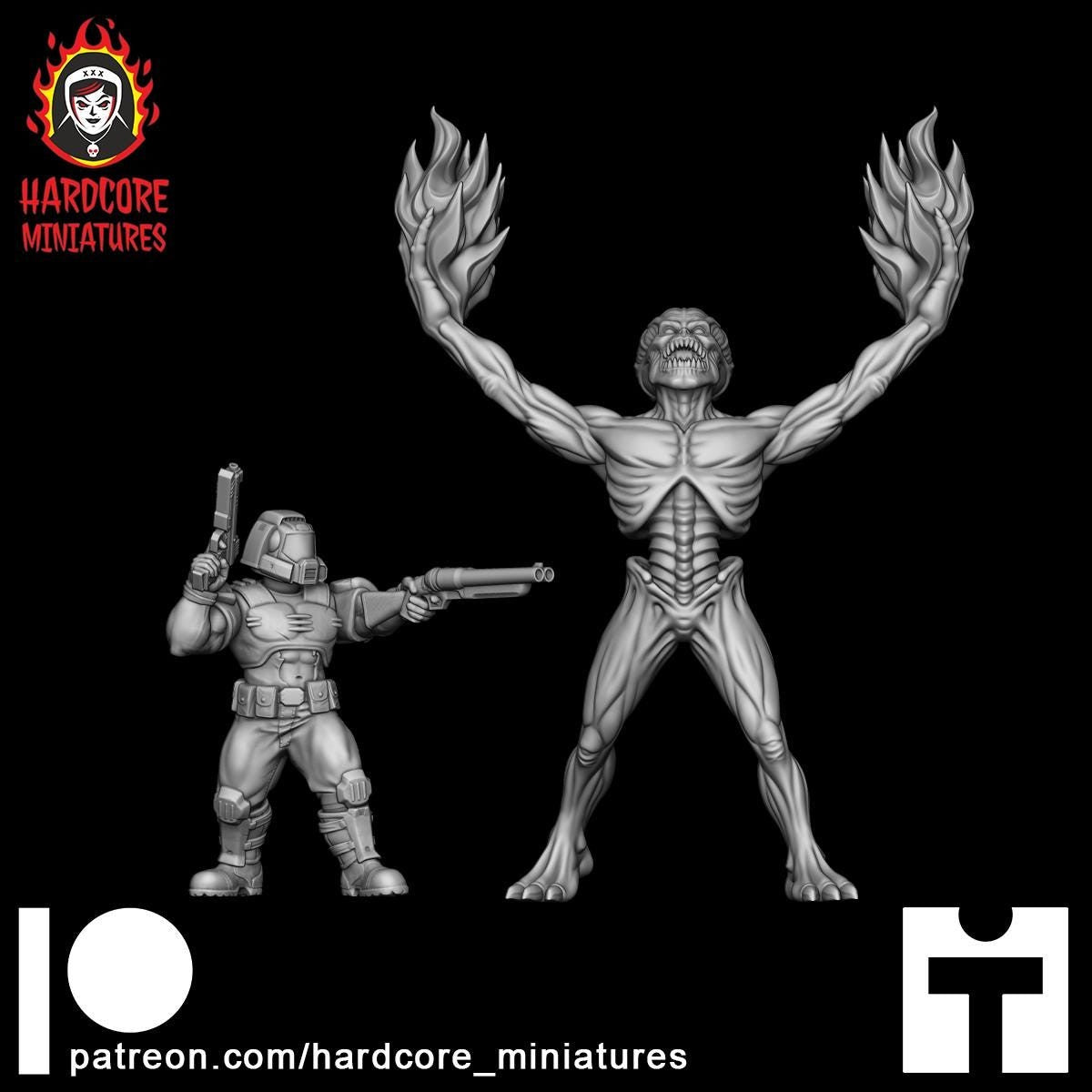Archdemon Glorious modular 32mm dnd miniature Martian Trooper doom video game