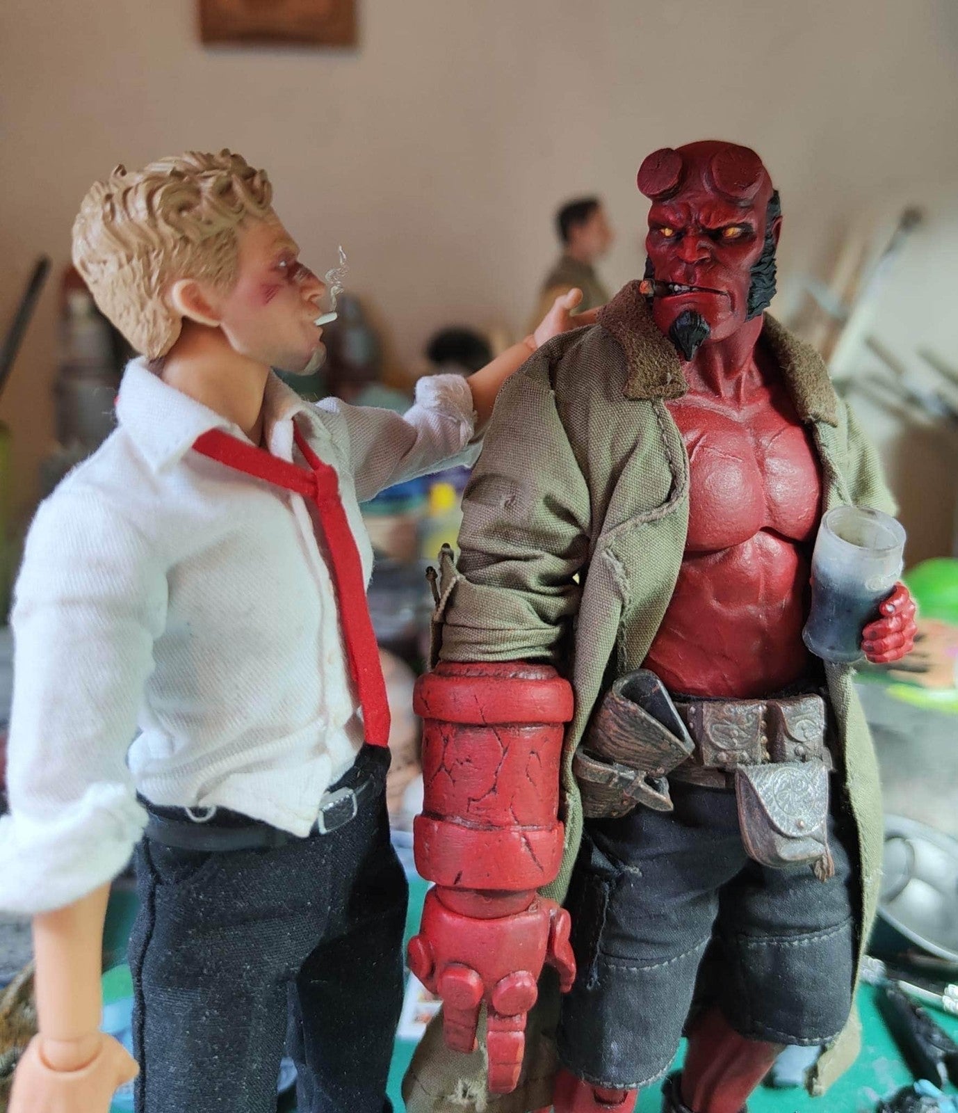 HellBoy custom 6" action figure custom head set mezco one12, 1000toys, Figma, c