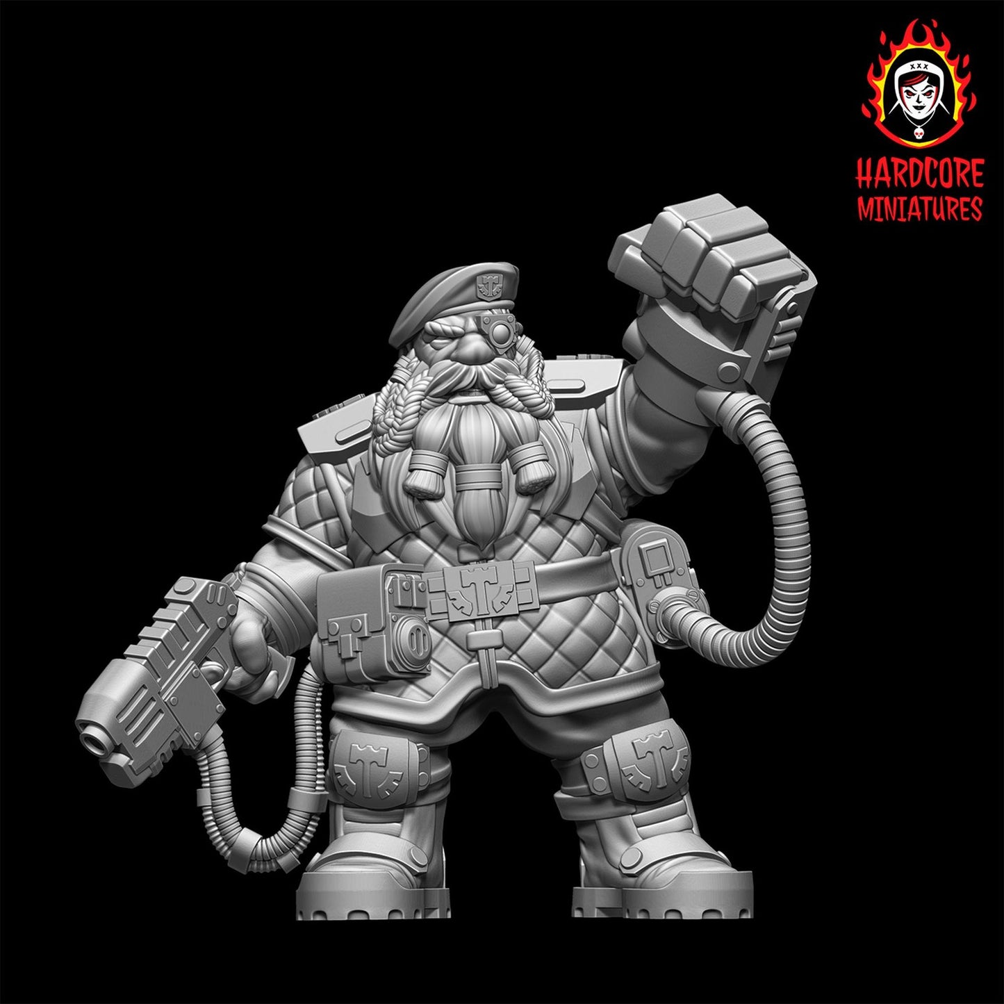 Space Dwarf Sergeant 28mm army builder set 1 3d printed minis tabletop hardcore