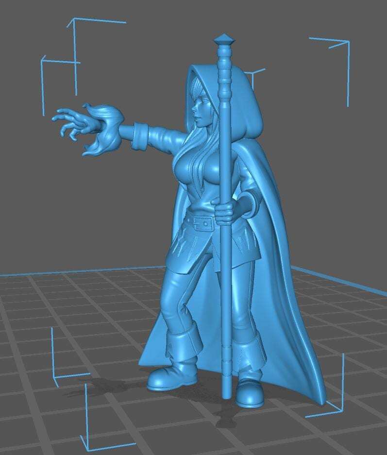 HeroQuest female Mage - Miniatures Unpainted 32mm Dungeons and Dragons
