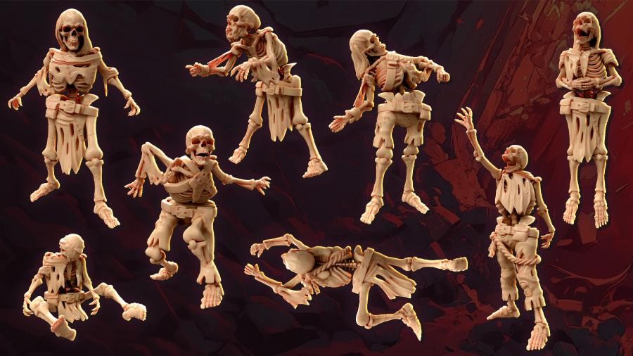 Skeleton Wretched Legion Of Bones : 32mm table top mini army builder undead