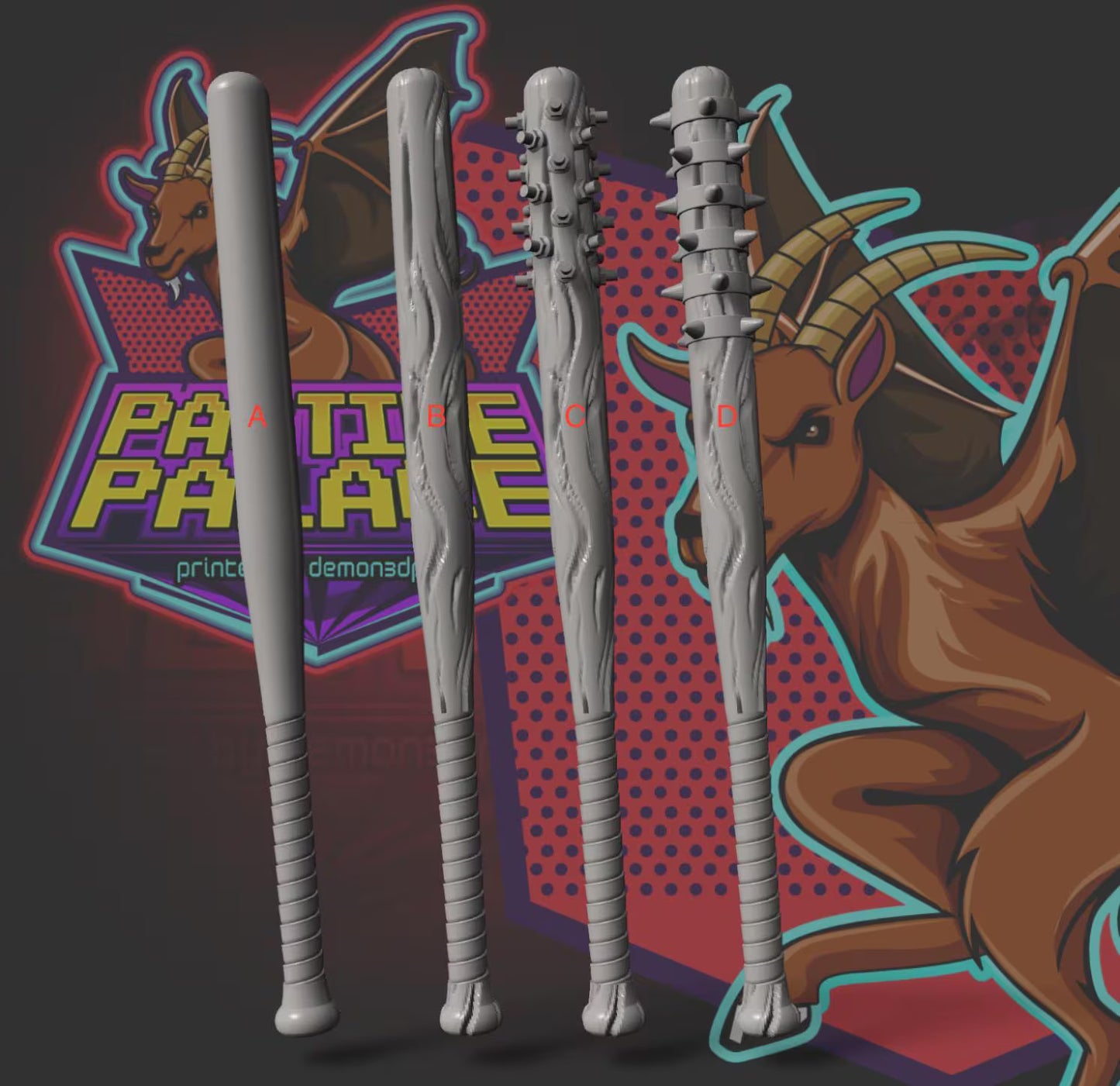 1/12 Scale Baseball or Spiked Bat: Toy Accessory
