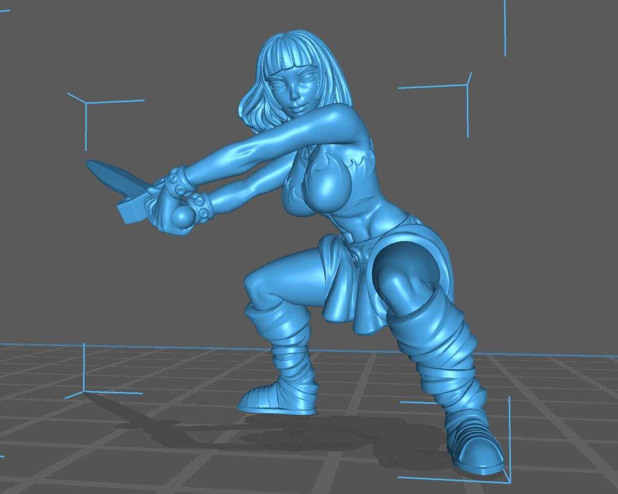HeroQuest female barbarian - Miniatures Unpainted 32mm Dungeons and Dragons