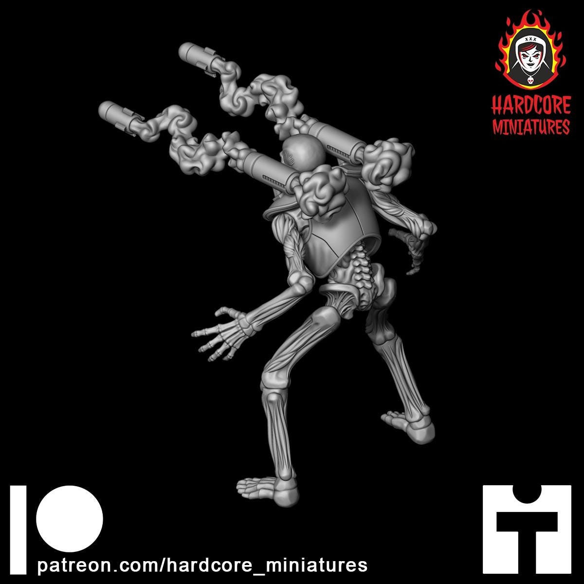 Doom Hell Skeleton firing 32mm dnd miniature doom video game The REVENANT