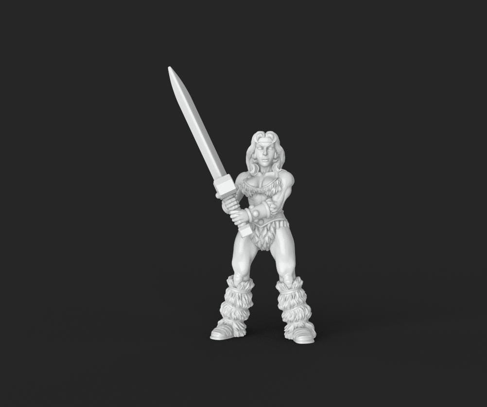 HeroQuest barbarians - Miniatures Unpainted 32mm Dungeons and Dragons