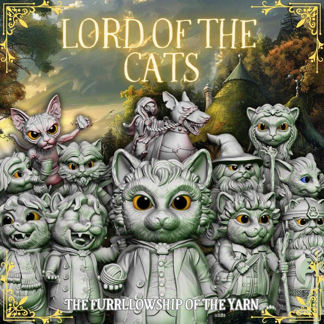 Lord of the Cats -- Gimlion Whiskerbeard |45mm Mini |LOTR Gimli |