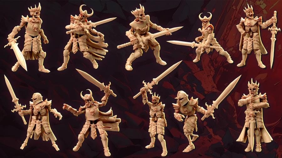 Skeleton Commanders Legion Of Bones : 32mm table top mini army builder Spectral