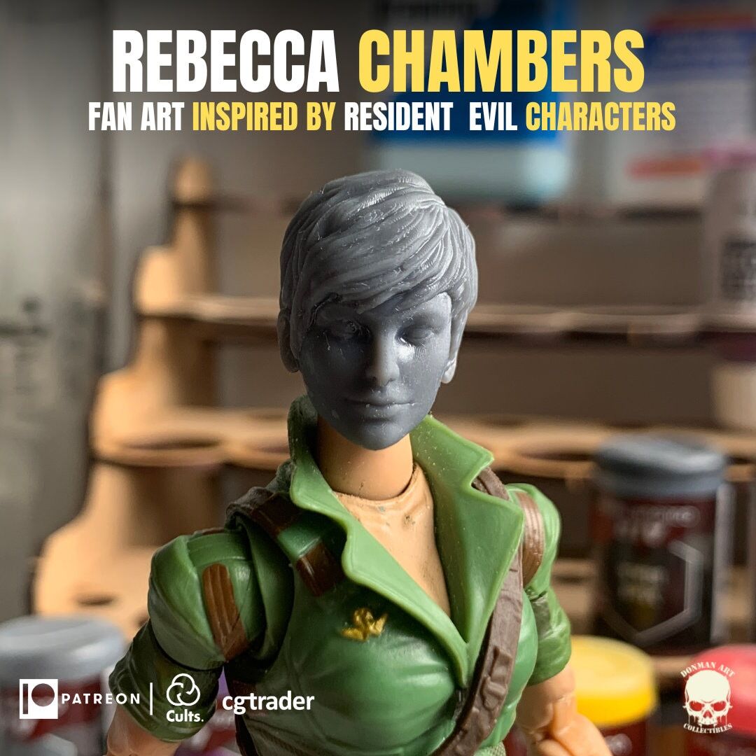 Rebecca Chambers, Resident Evil head sculpt GI Joe Classified 1/12 scale head u