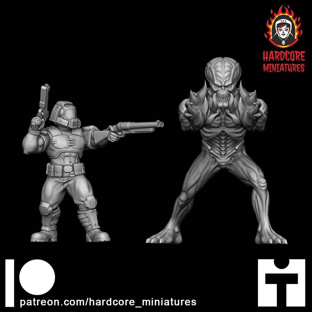 Archdemon Firing modular 32mm dnd miniature Martian Trooper doom video game2