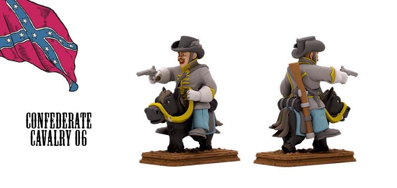 Confederate Mounted Cavalry American Civil War Set DnD Miniature, Tabletop RPG,