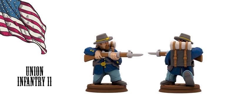 Union Infantry Miniature Set: American Civil War Tabletop RPG - 15mm/18mm/28mm/