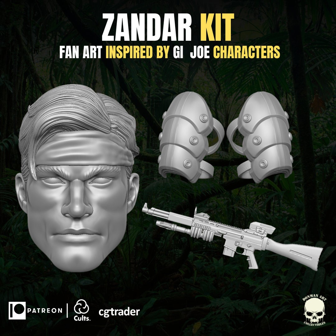 GI Joe Zandar Kit, dreadnoks head sculpt GI Joe Classified 1/12 scale head unpa