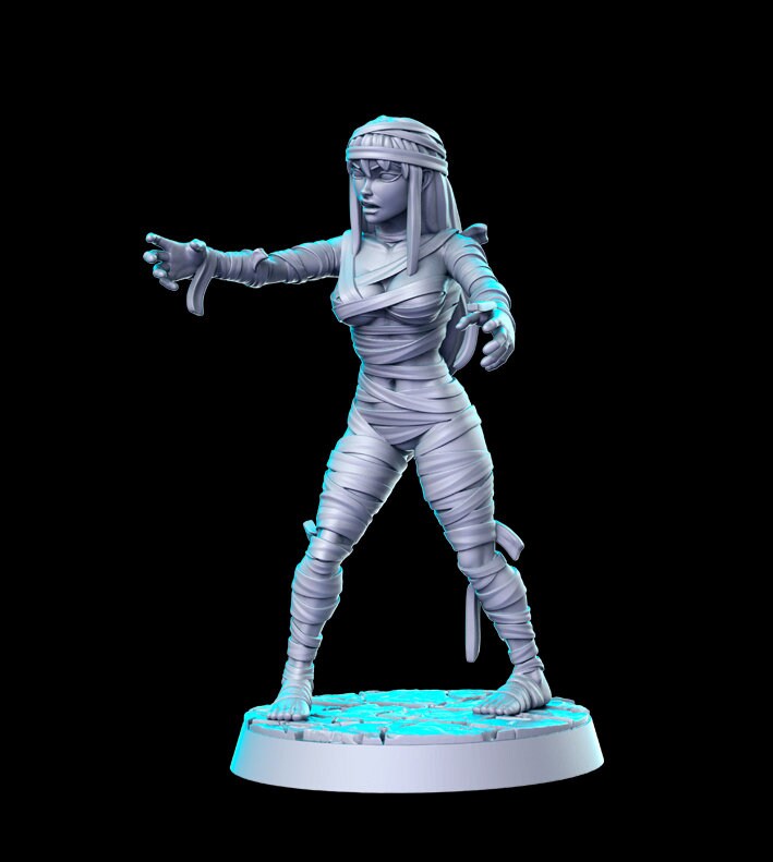 HeroQuest female Mummy 2 styles - Miniatures Unpainted 32mm Dungeons and Dragons