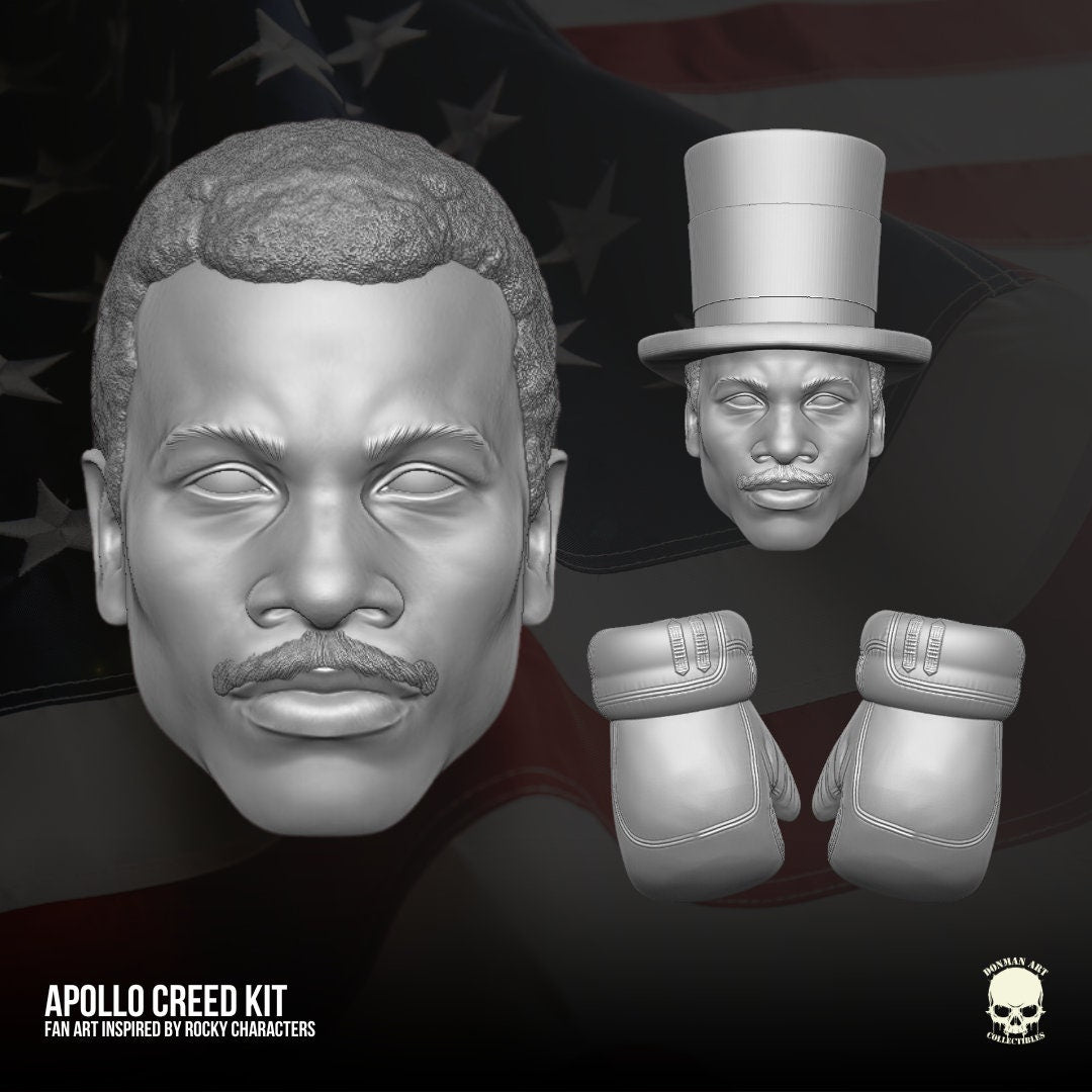 Apollo Creed GI Joe Classified 1/12 scale head unpainted 1:12 mezco, marvel leg