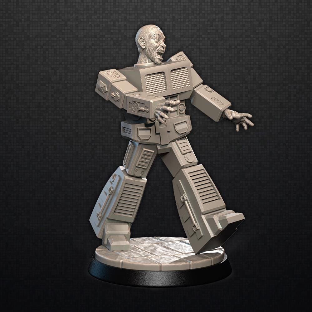 Transforming Robot Zombie ZOMBIE-CON : The Walking Nerds 32mm gaming miniature