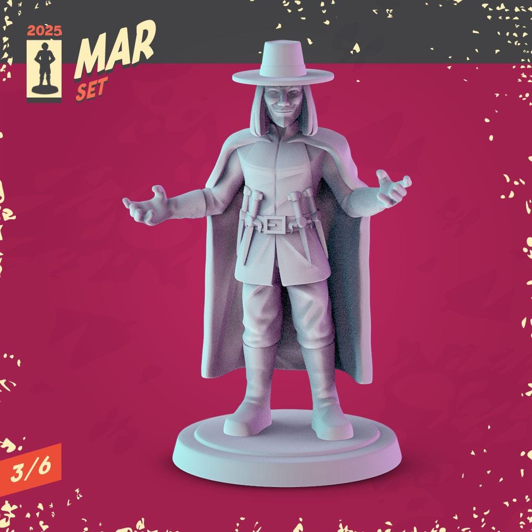 Spawn, Hellboy, V for Vendetta Miniatures: 36mm Resin Diorama Set