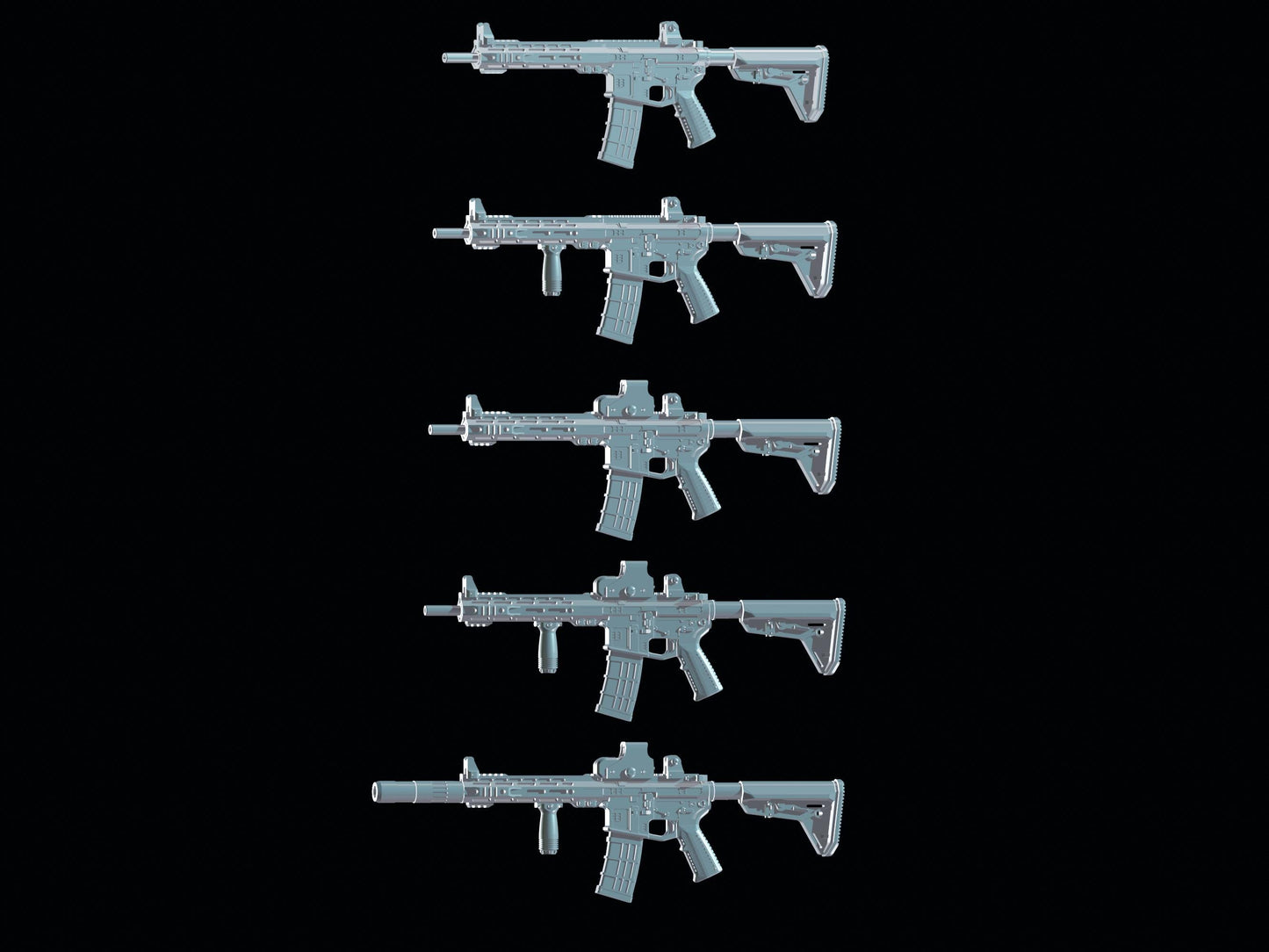 1/12 AR-15 Assault Rifle 1:12 Scale Toy Rifles for toy action figures GI Joe Cl