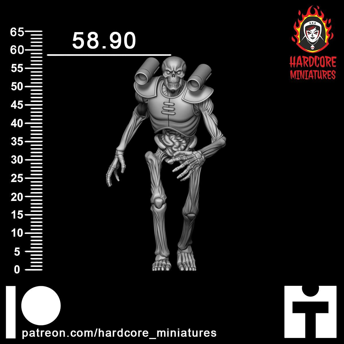 Doom Hell Skeleton walking 32mm dnd miniature doom video game The REVENANT