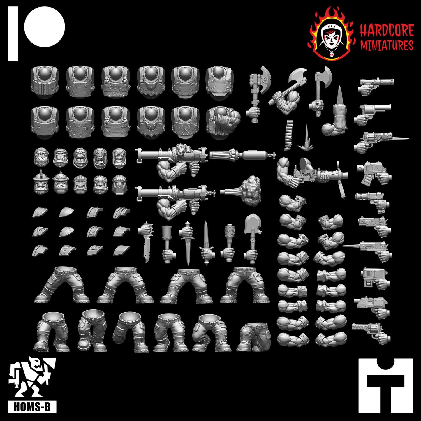 Brit Orcs Trench Raiders Slugga Boyz 28mm army builder set 1 3d printed minis t