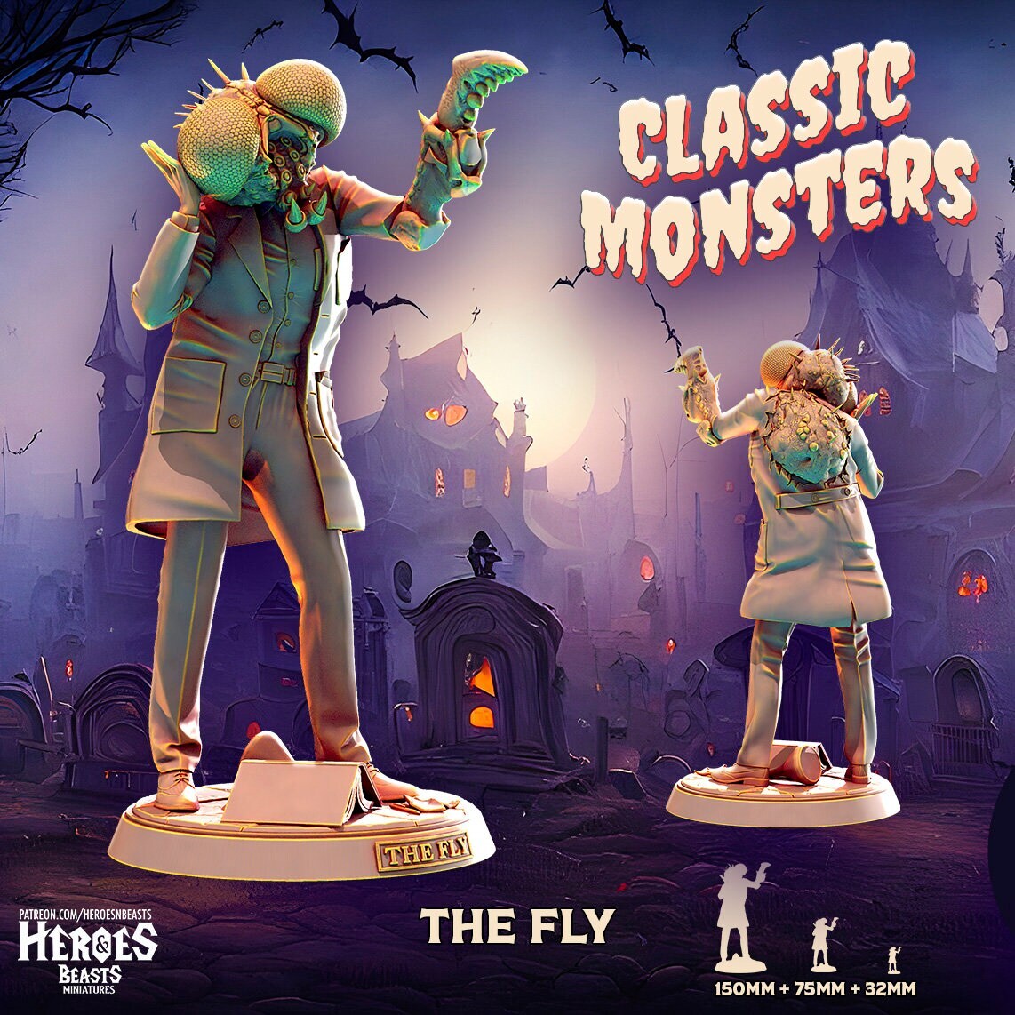 The Fly | Monster Miniature | Heroes & Beasts | Classic Movie Monsters | DnD |