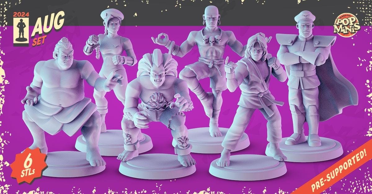 Streat Fighting 2 Game 36mm Minis tabletop gaming, DnD | Pop Minis Dungeons and