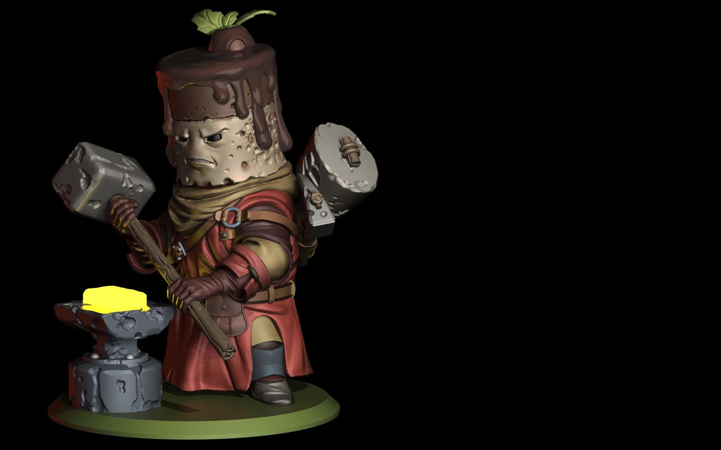 Chocolate Cake Blacksmith -- Food Fight! tabletop gaming DnD 32mm | 75MM