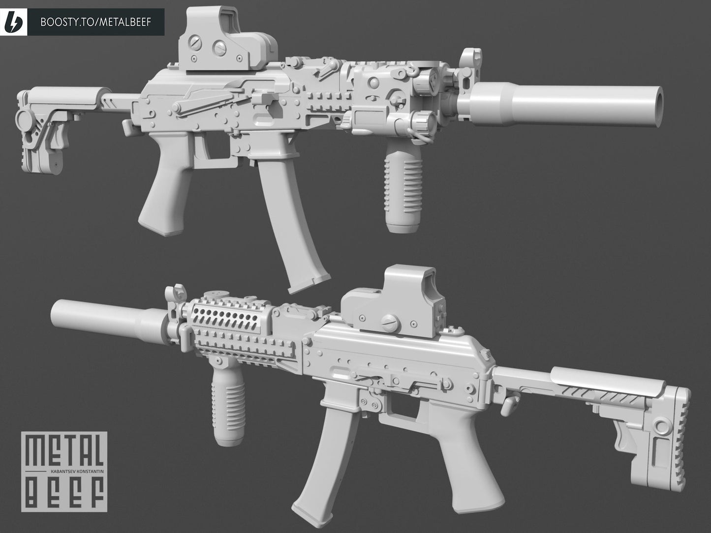 1/12 PP-19 Vityaz Suppressed Assault Rifle SMG 1:12 Scale Toy Accessory GI Joe