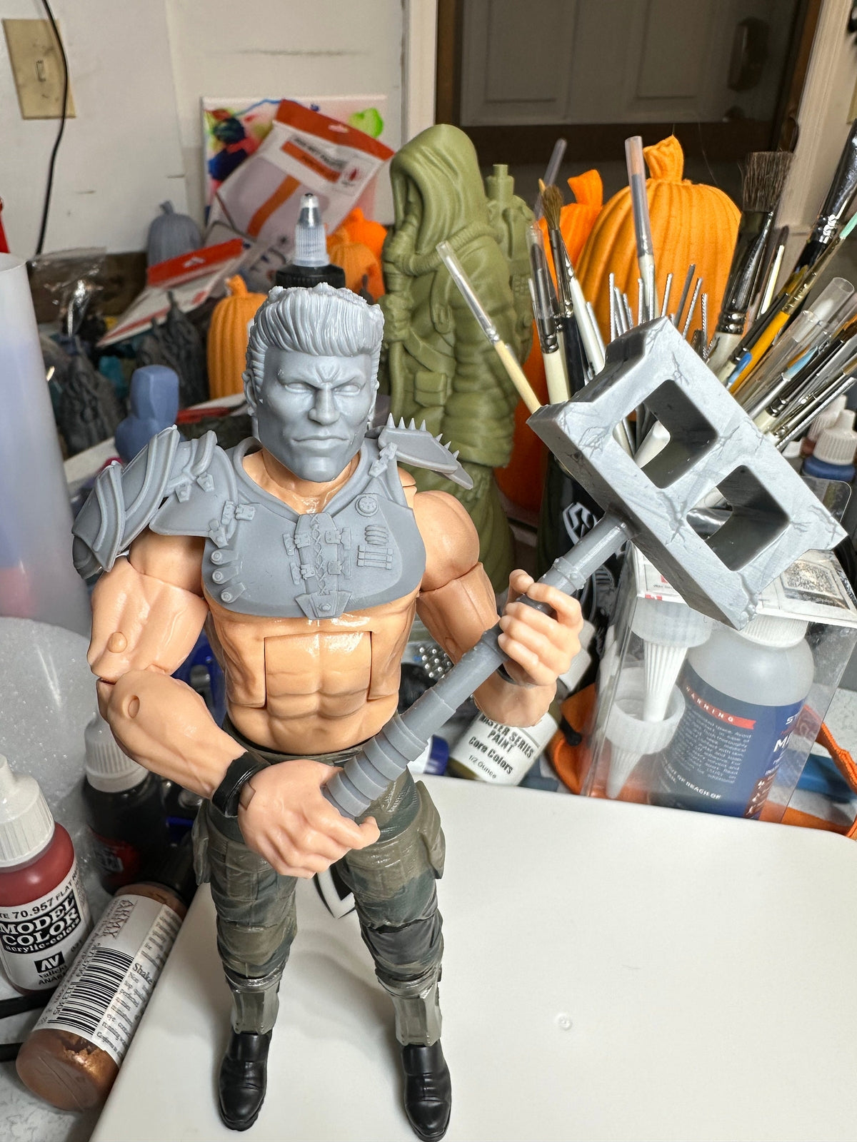 Road Pig kit, head shoulder pads, hammer GI Joe Classified 1/12 scale head unpa