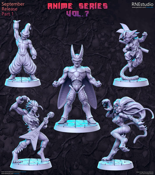 Anime Series Vol 7 Full Set DnD Miniature, Tabletop RPG DnD Mini, D&D Figurines