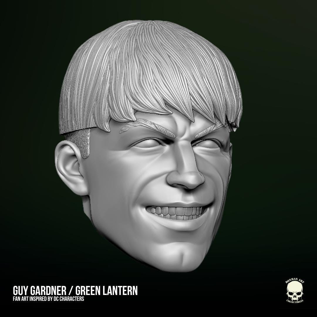 Guy Gardner Green Lantern head 1/12 head Marvel Legends GI Joe classified 1:12