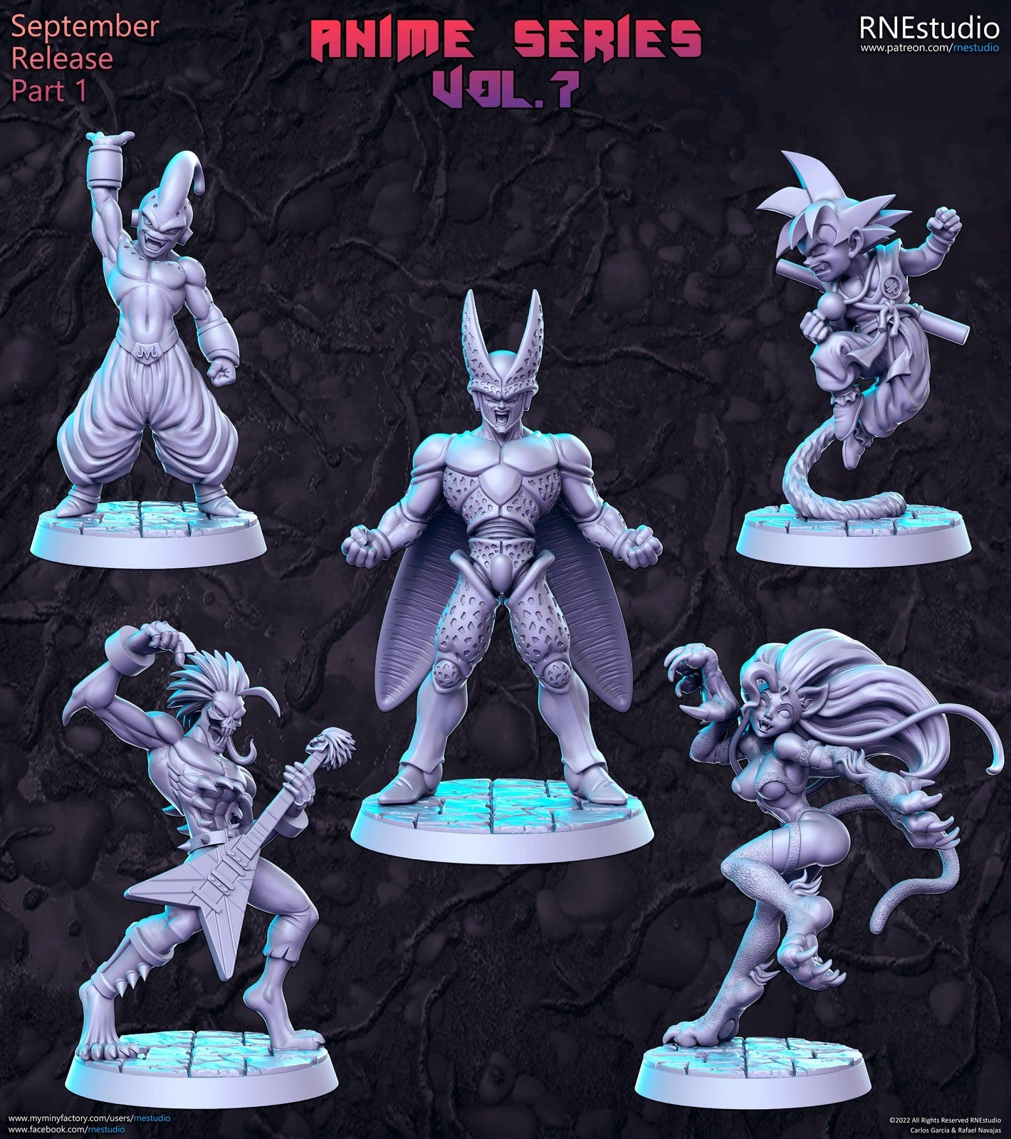 Anime Series Vol 7 Full Set DnD Miniature, Tabletop RPG DnD Mini, D&D Figurines