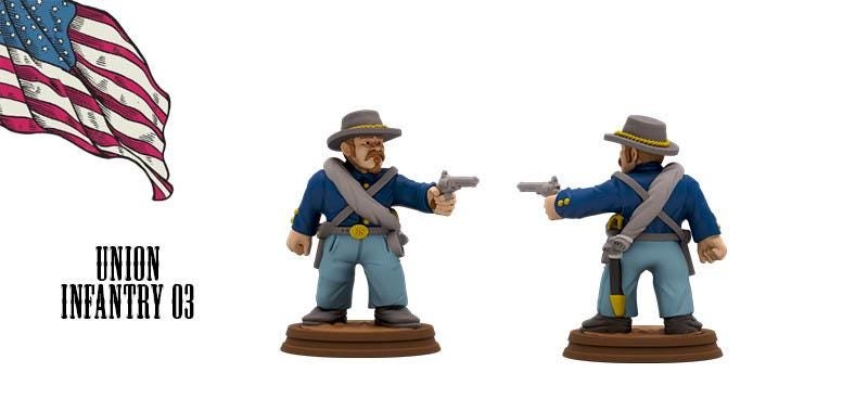 Union Infantry Miniature Set: American Civil War Tabletop RPG - 15mm/18mm/28mm/