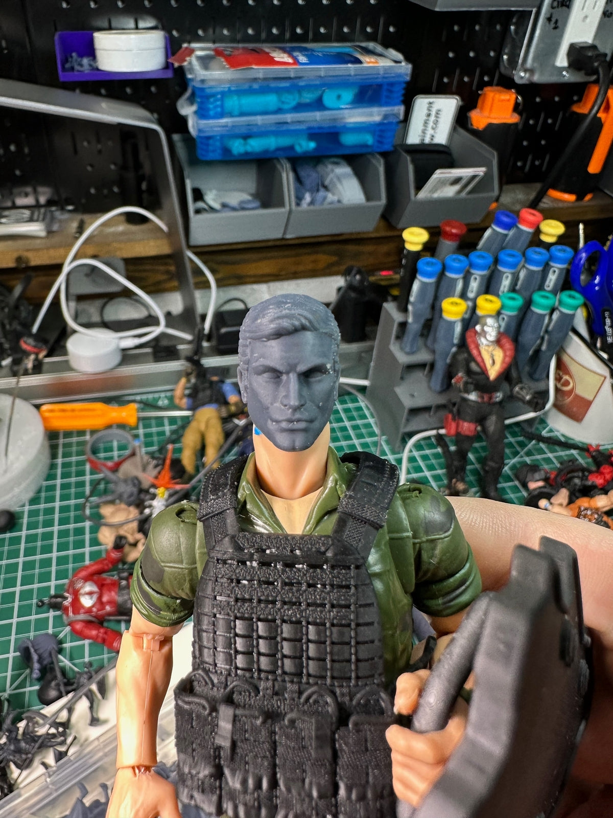 M.A.S.K. Matt Trakker head and helmet sculpt GI Joe Classified 1/12 scale head