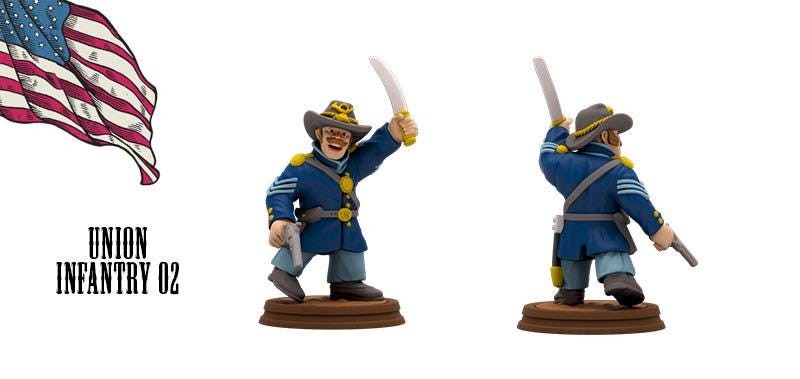 Union Infantry Miniature Set: American Civil War Tabletop RPG - 15mm/18mm/28mm/