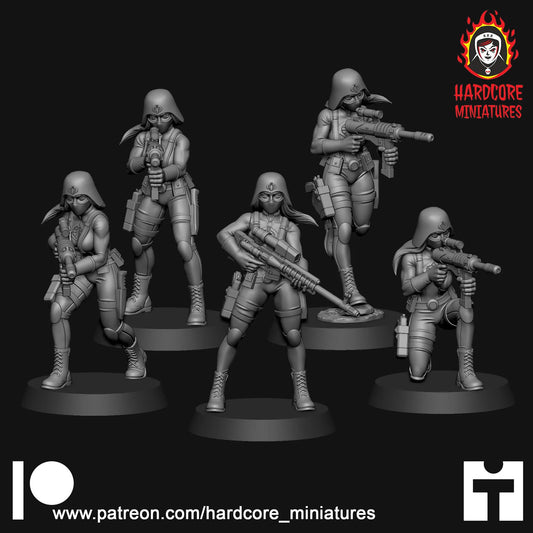 Female Cobra troopers 32mm army builder set 1 3d printed minis tabletop hardcor