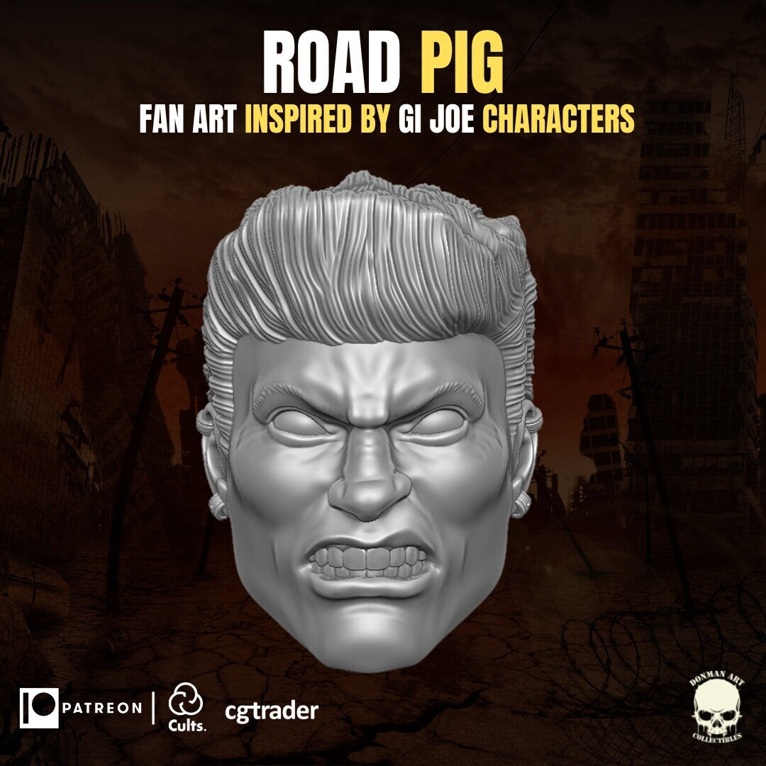 Road Pig kit, head shoulder pads, hammer GI Joe Classified 1/12 scale head unpa