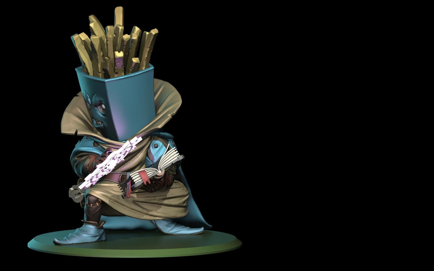 French Fries Warlock -- Food Fight! tabletop gaming DnD 32mm | 75MM