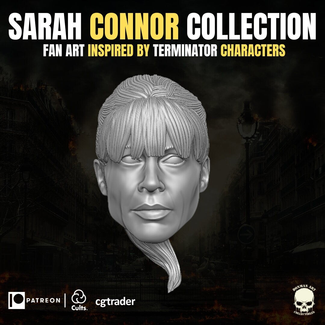 Sarah Connor Terminator Head for 6 inch figures GI Joe Classified, mezco, neca,