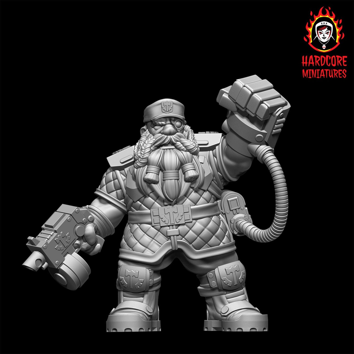 Space Dwarf Sergeant 28mm army builder set 1 3d printed minis tabletop hardcore