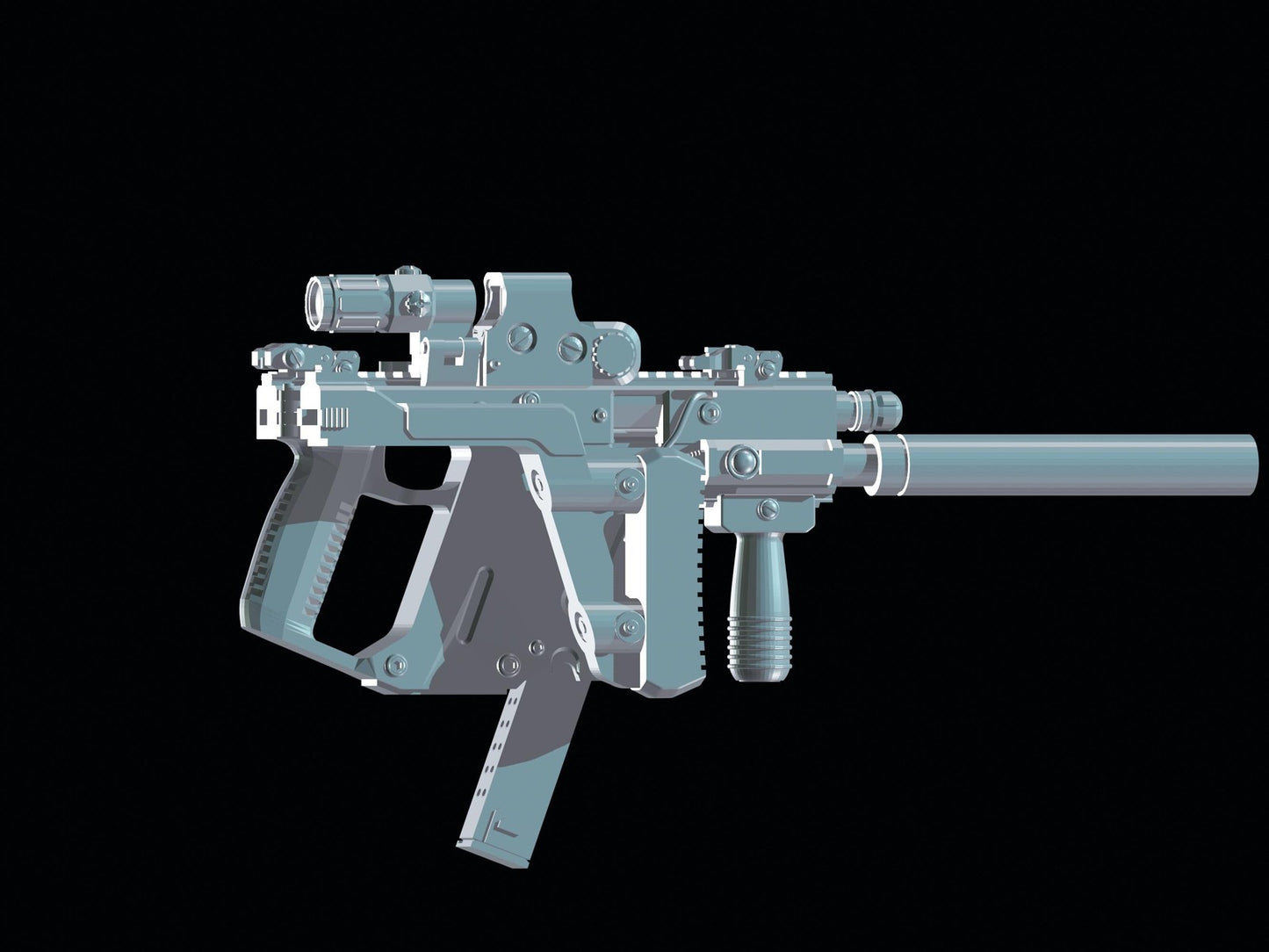 1/12 Kriss Vector round Suppressor Assault Rifle SMG 1:12 Toy Rifles for toy ac