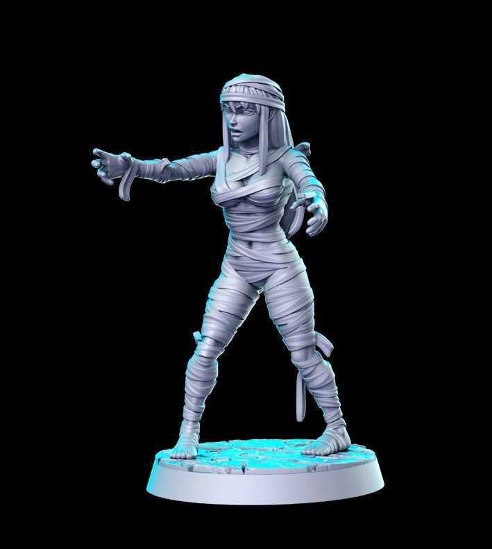HeroQuest female Mummy 2 styles - Miniatures Unpainted 32mm Dungeons and Dragons