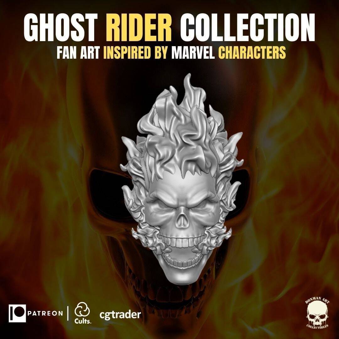 Ghost Rider Head (1:12 Scale) Star Wars black series, mezco, GI Joe Classified,