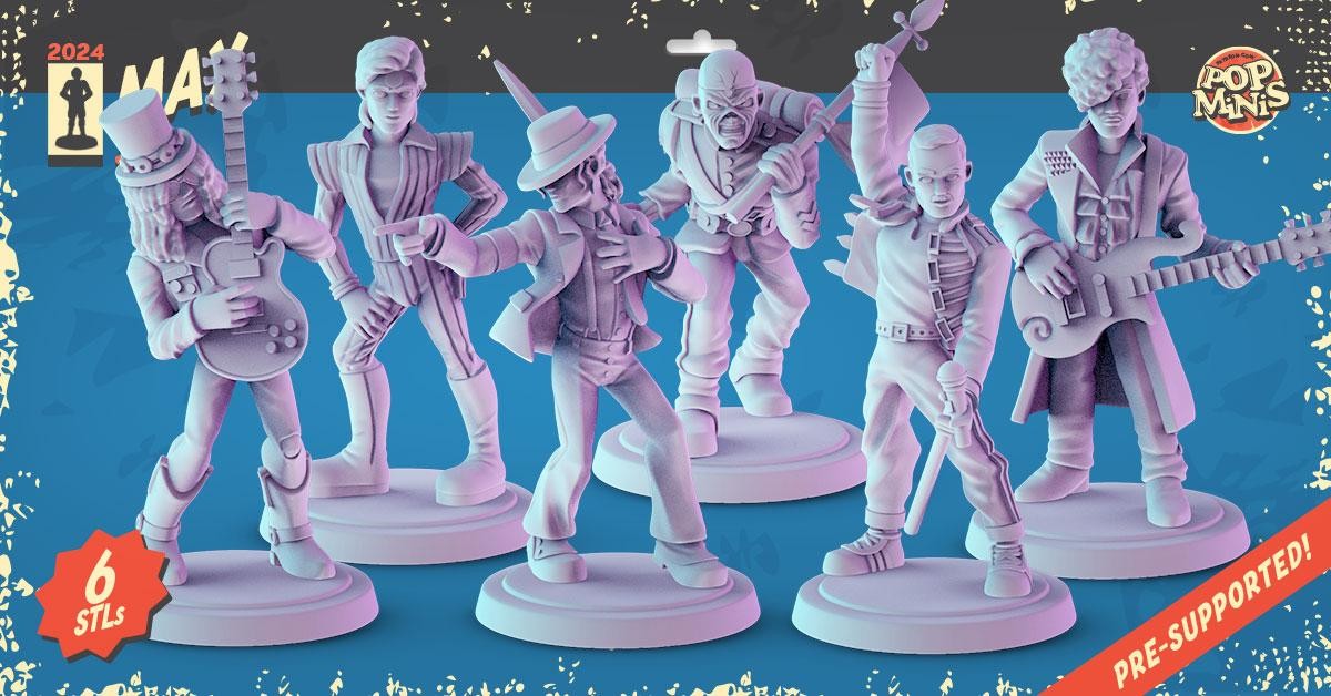 Rock Icons 36mm Minis: Tabletop Gaming, DnD, Music Fan Gift