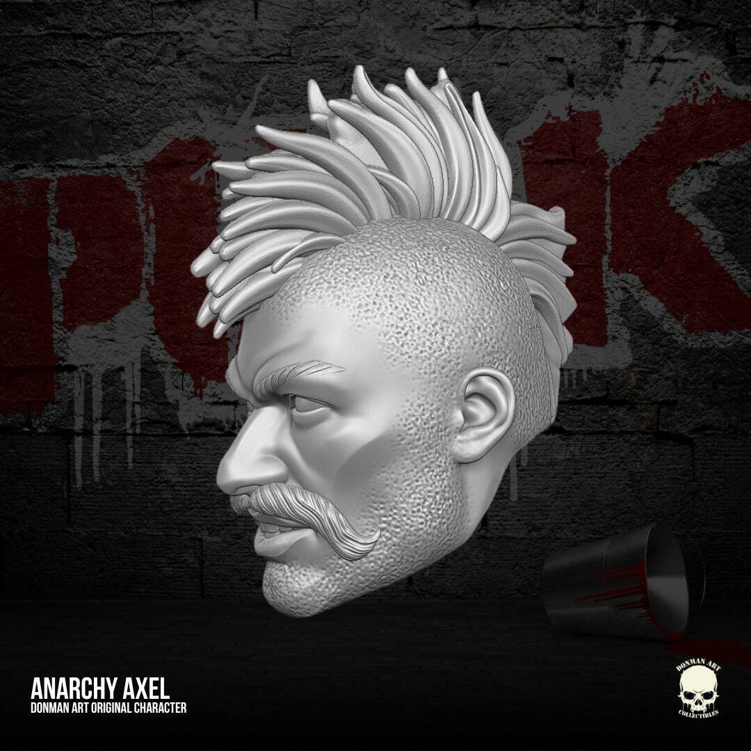 dreadnok head, custom goon GI Joe Classified 1/12 scale head unpainted 1:12 mez