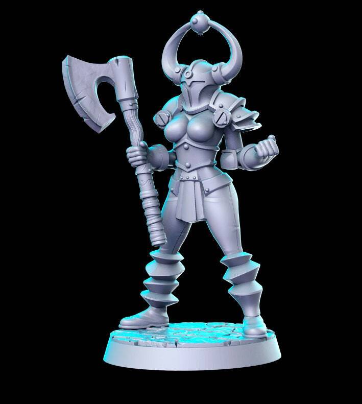 HeroQuest female Chaos Warriors - Miniatures Unpainted 32mm Dungeons and Dragons