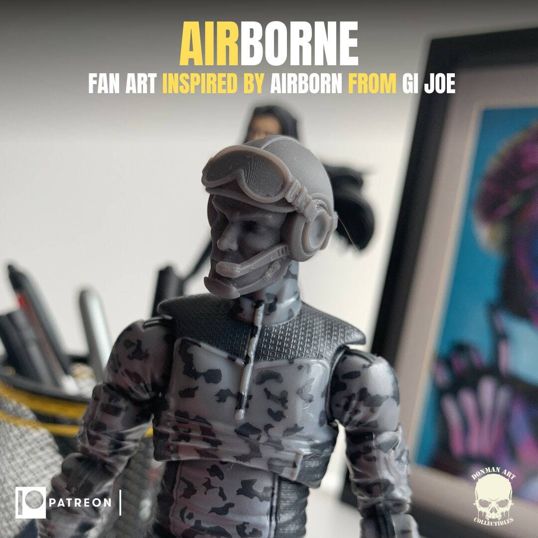 Airborne G.I. Joe 1:12 head sculpt 3d printed resin