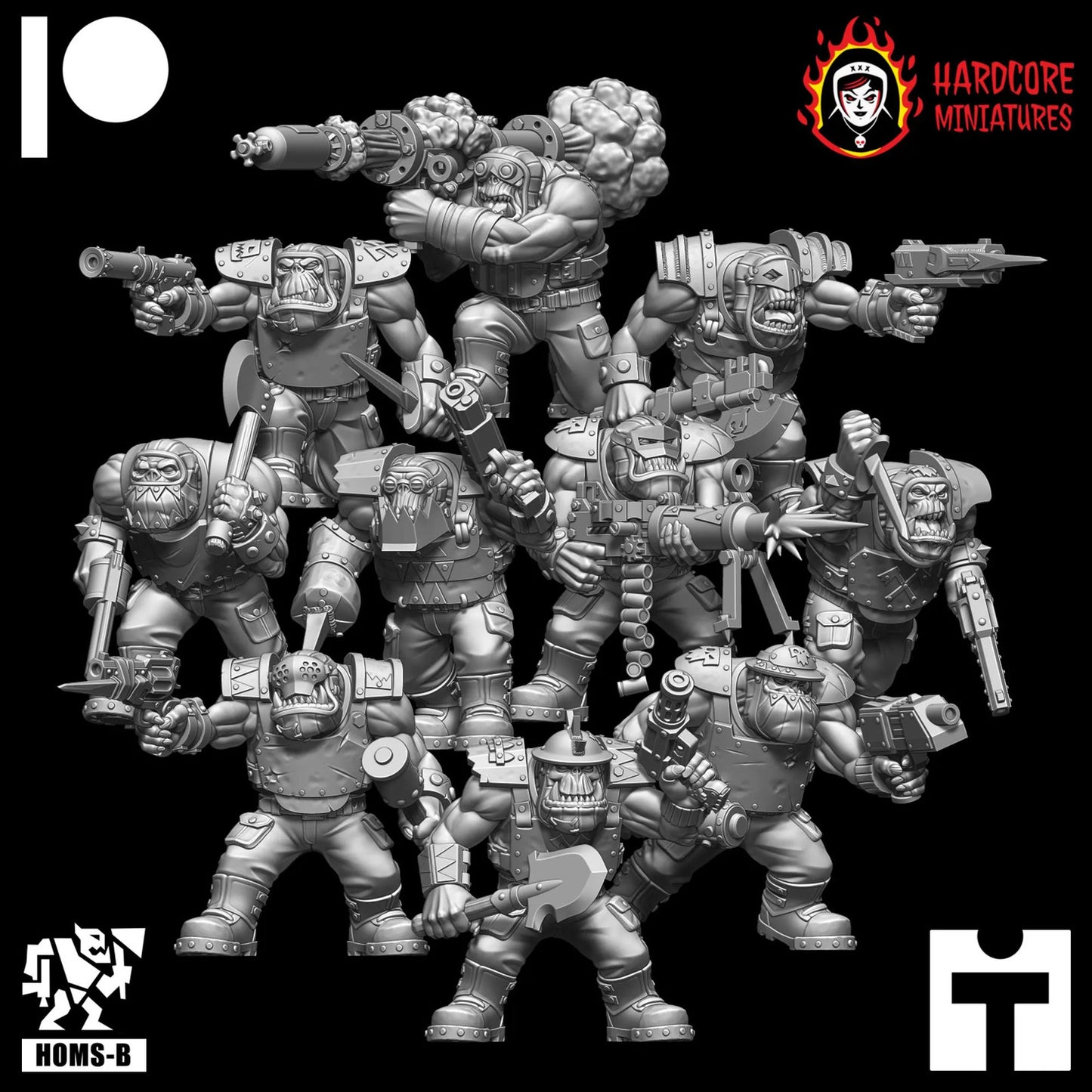 Brit Orcs Trench Raiders Slugga Boyz 28mm army builder set 1 3d printed minis t