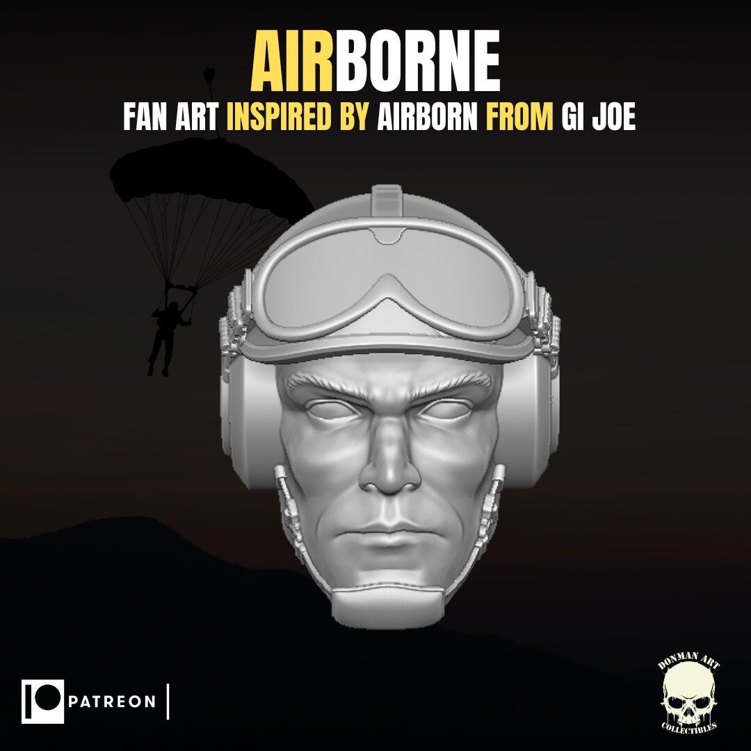Airborne G.I. Joe 1:12 head sculpt 3d printed resin