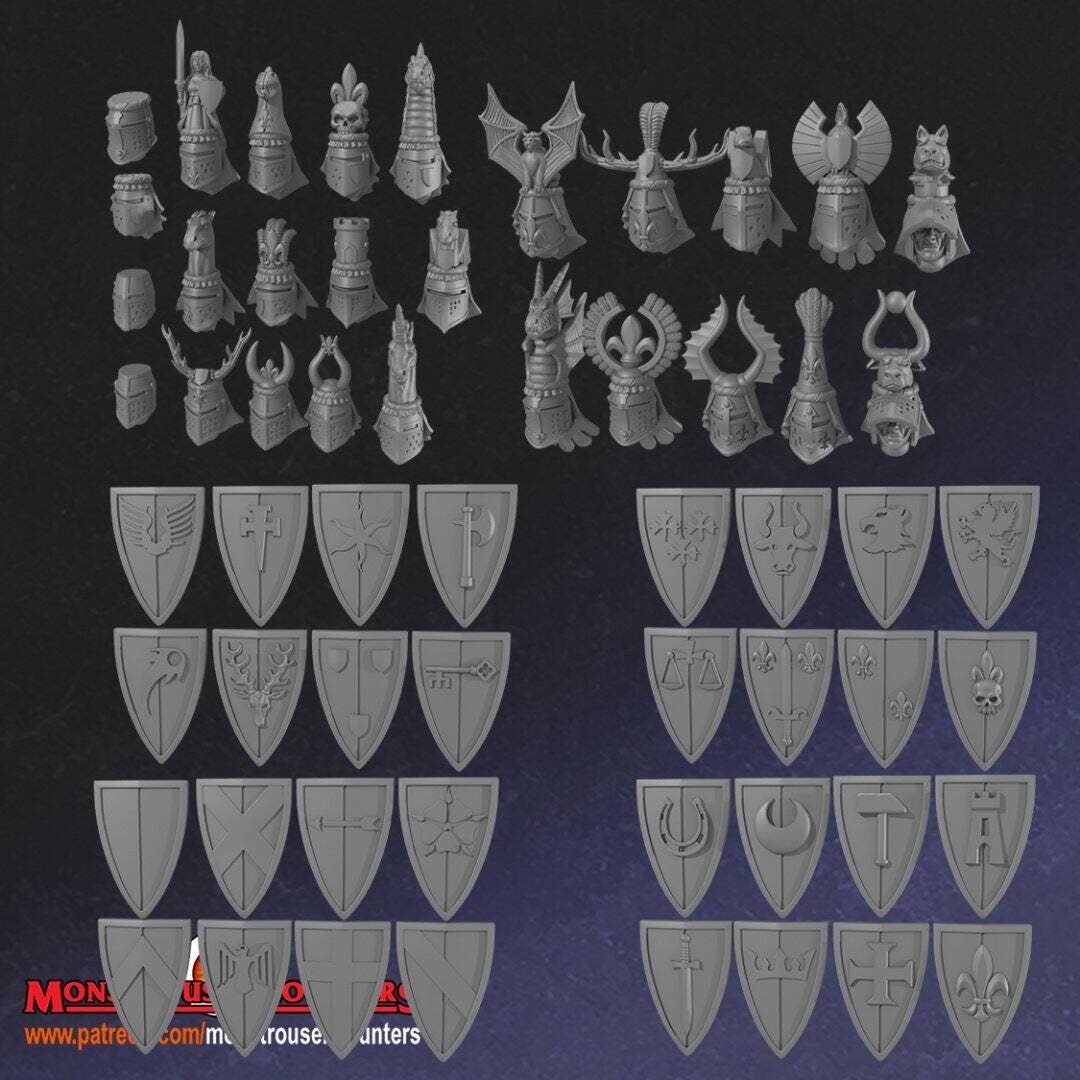 Breton Knights of virtue 28mm army builder 3d printed minis tabletop bretonnia